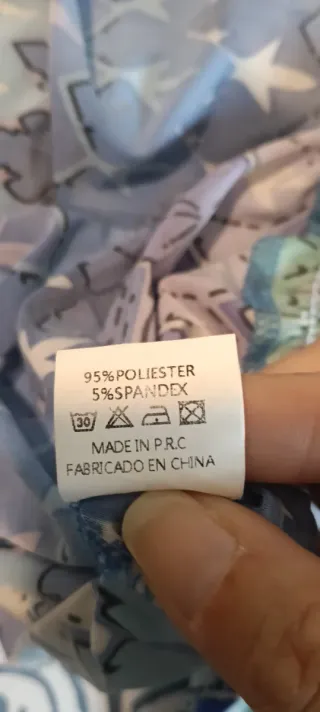 Mono corto  Viral zigzag azul/verde M-L Nuevo