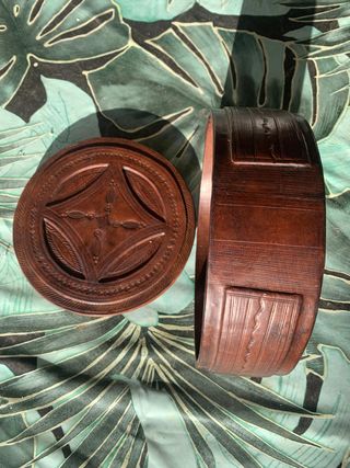 Caja Tuareg Vintage Madera Repujada 20cm