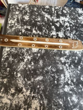 Barquita para incienso de madera