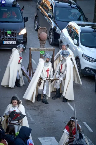 Catapulta de madera móvil