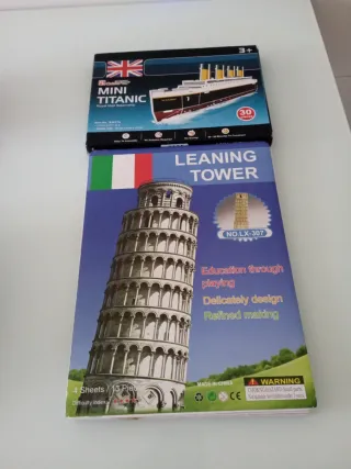 Puzzle 3D Mini Titanic y Torre de Pisa