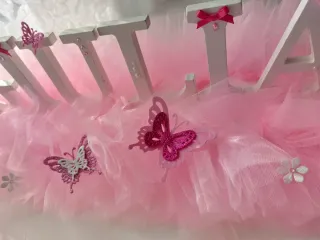 Decorazione nome GIULIA rosa e bianca