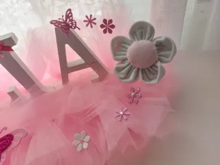 Decorazione nome GIULIA rosa e bianca