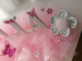 Decorazione nome GIULIA rosa e bianca