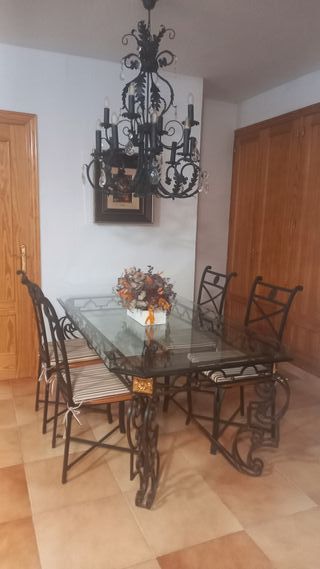 Lámpara de forja con cristales