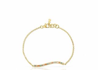 Pulsera Tous baño oro 18kt plata gemas