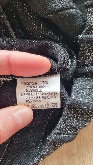 Gonna a pieghe Benetton M cotone nero/argento