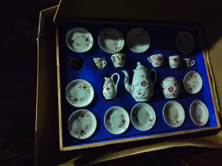 Juego de café antiguo floral