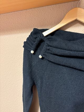 Vestido negro punto elegante