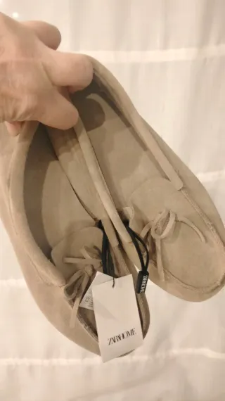 Zapatos Zara Home Piel Beig