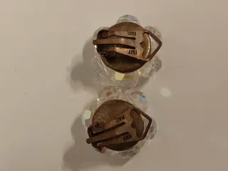 Orecchini clip cristalli Boemia fiori vintage