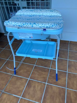 Cambiador bañera bebé azul