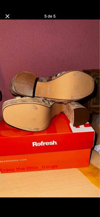 Zapatos Refresh Beige/Rosa Talla 37