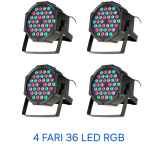 4x Faro Strobo 36 LED Proiettore Luci Discoteca Dj