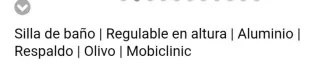 Silla de ducha ortopédica Mobiclinic Con respaldo.