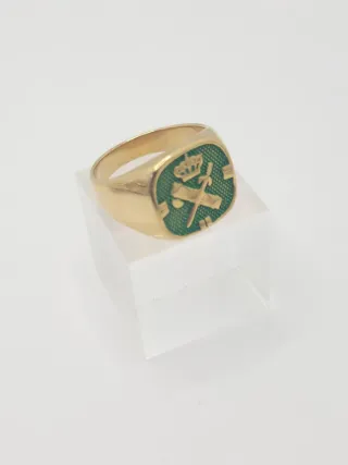 Anillo Guardia Civil Chapado Oro Verde