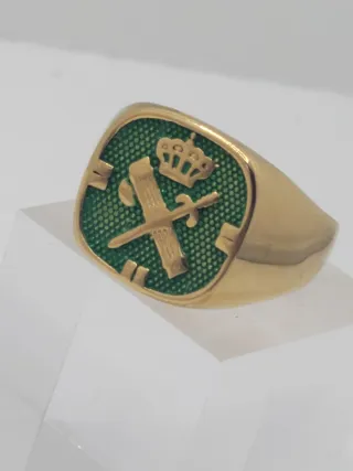 Anillo Guardia Civil Chapado Oro Verde