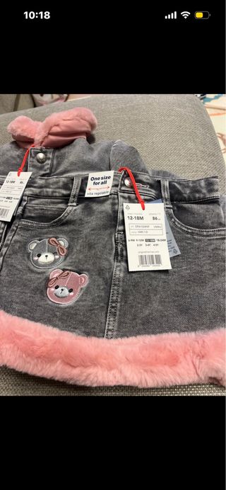 Giacca e gonna bimba con orsetti. Nuovo