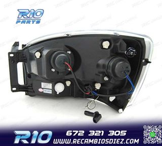 FAROS PARA DODGE RAM 06-08 LUZ DIURNA LED NEGRO