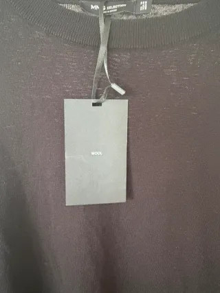 Jersey Mango Algodón y Lana Negro