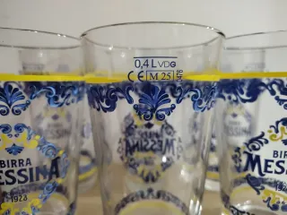 Set 6 Bicchieri Birra Messina 0,4L nuovi