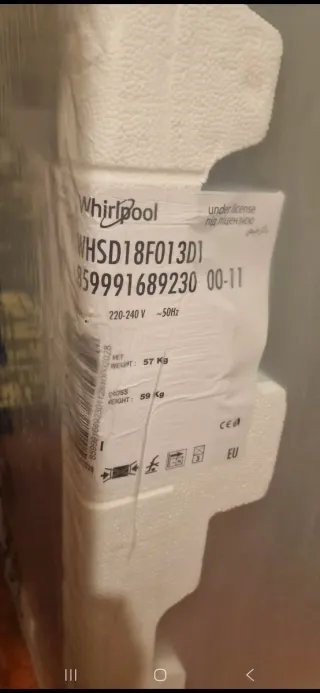 Congelador integrable Whirlpool WHSD18F013D1