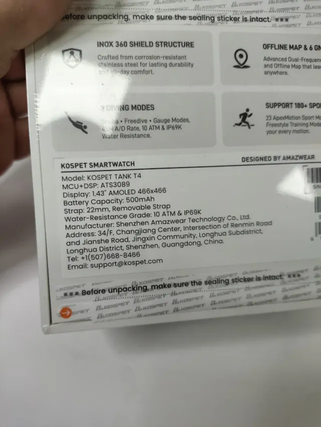 KOSPET Tank T4 Reloj Inteligente Hombre GPS