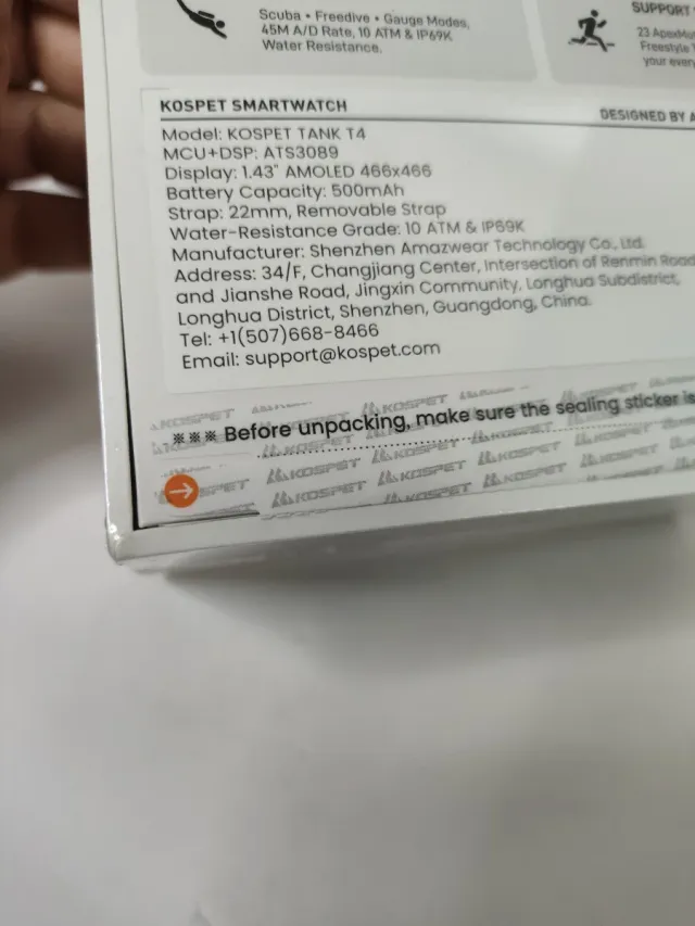 KOSPET Tank T4 Reloj Inteligente Hombre GPS