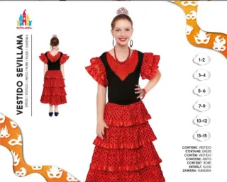 Vestido Sevillana Talla3-4 5-6 7-9 10-12
