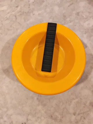 Fiambrera vintage retro años 70 amarilla y azul