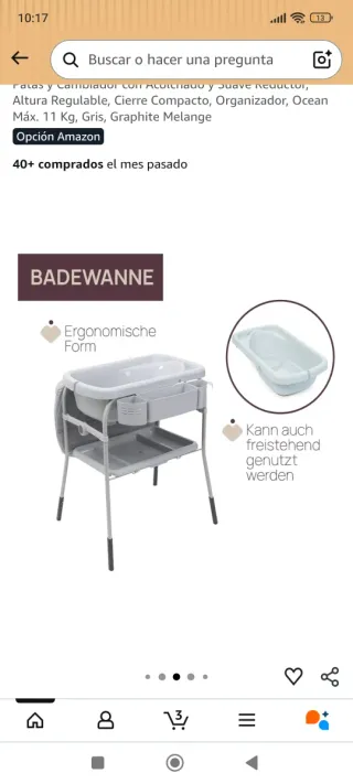 Bañera cambiador bebé