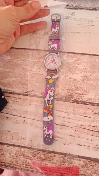 Reloj infantil unicornio morado