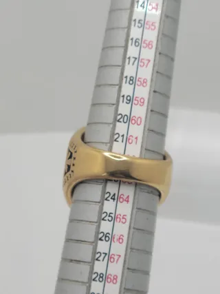 Anillo Acero Quirúrgico Chapado Oro Ónice