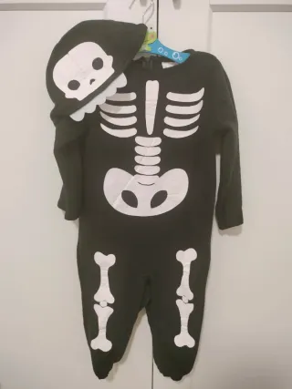 Disfraz esqueleto infantil con capucha