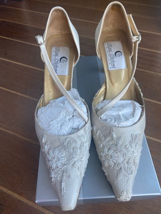 Zapatos Novia Rosa Carboné Seda Mikado Talla 40