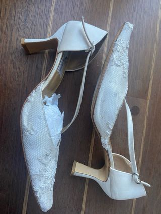 Zapatos Novia Rosa Carboné Seda Mikado Talla 40