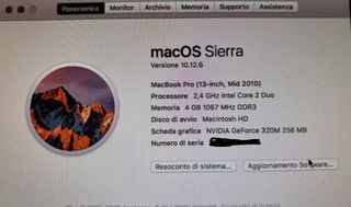 MacBook Pro mid 2010, 13" - 4GB RAM - 250GB HD