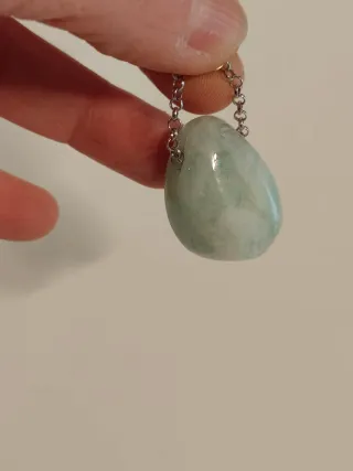 Ciondolo acquamarina naturale autentica burattata