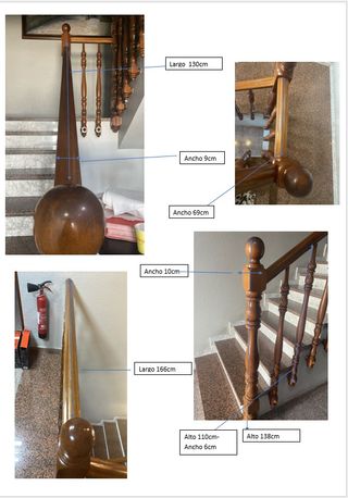Escalera de madera con pasamanos