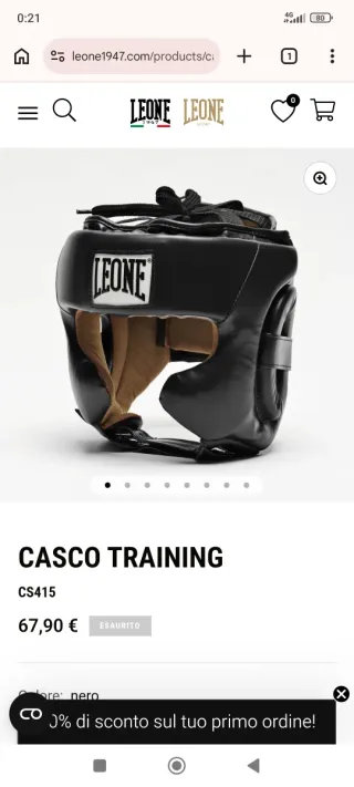 Casco de boxeo Leone negro