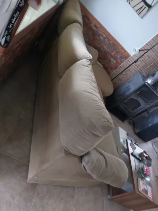 Sofá chaise longue 3 plazas beige