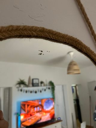 Espejo entrada redondo 50cm cristal y cuerda