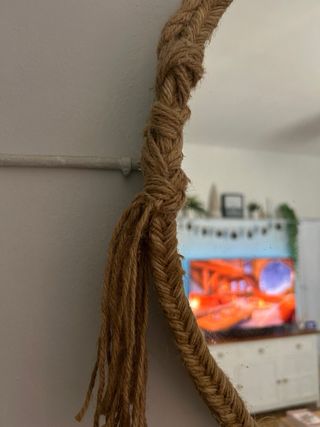 Espejo entrada redondo 50cm cristal y cuerda