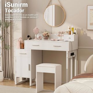 Toeletta per trucco moderna bianca