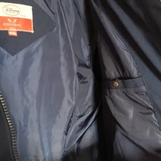 Parka larga acolchada azul marino