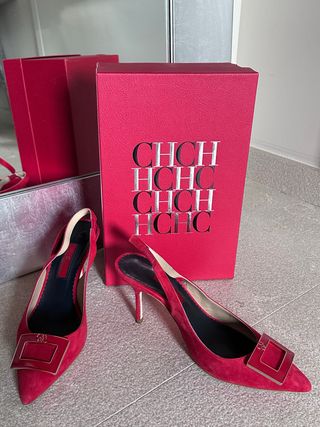 Zapatos Carolina Herrera Rojo Talla 38
