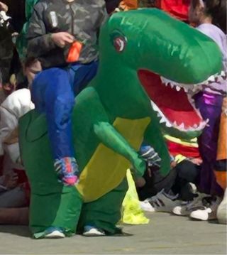 Disfraz inflable dinosaurio T-Rex adulto/niño