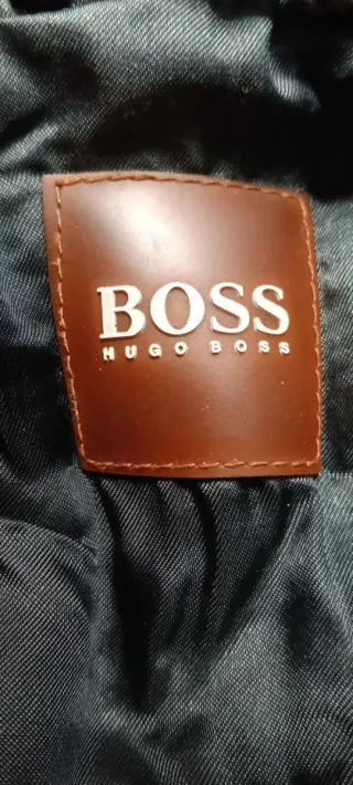 Giubbotto Hugo Boss Pelle Motociclista Nero