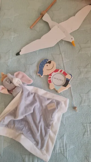 Bebé Doudou, Colgante Madera y Portafotos NUEVO