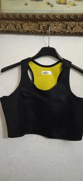 Top fitness Andou nero e giallo